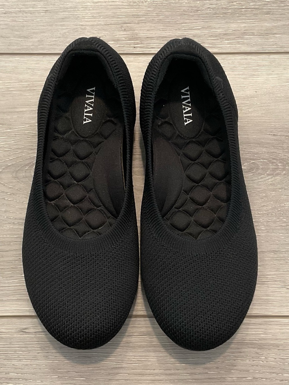 VIVAIA Round Toe Ballet Flats Claire Black Size EU 37.5